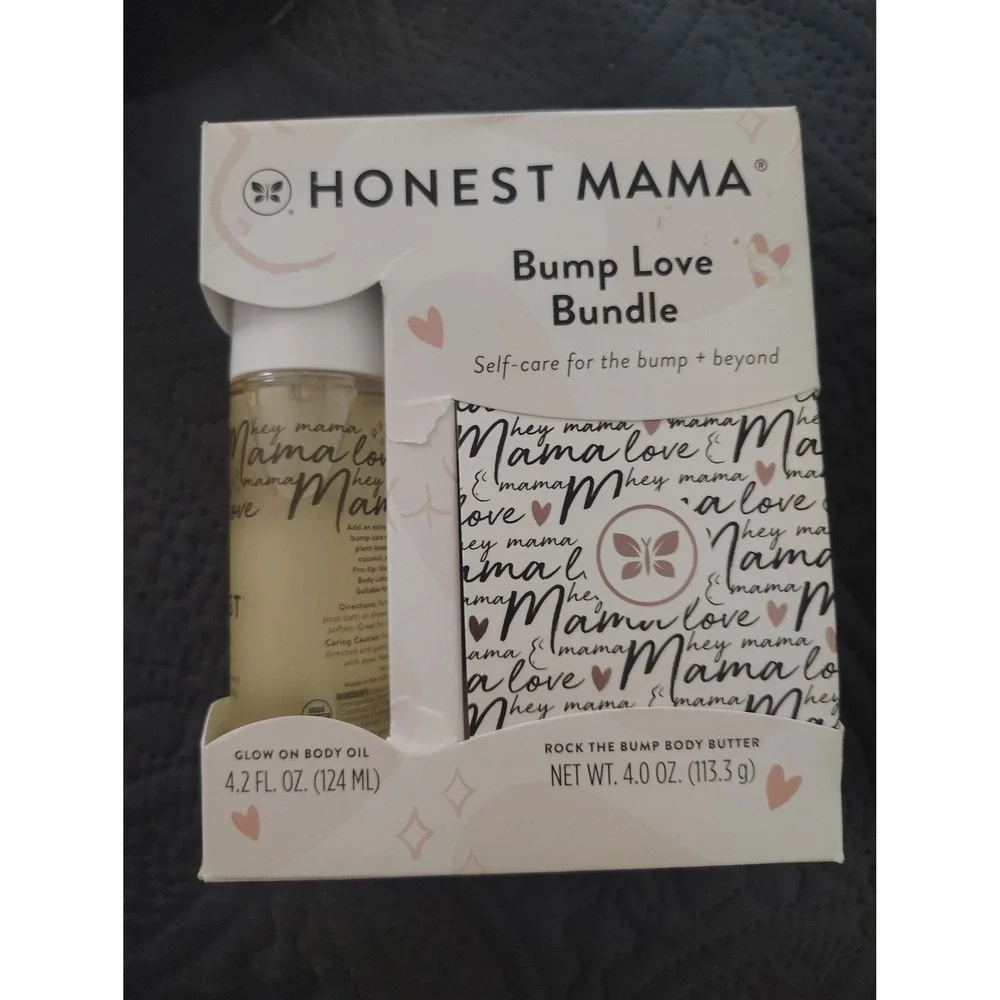 Honest Mama Bump Love Bundle Glow On Body Oil and Rock the Bump Body Butter Set